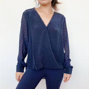 L'AGENCE Navy Blue Blouse